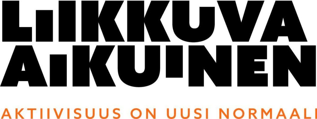 liikkuva aikuinen logo musta sloganilla