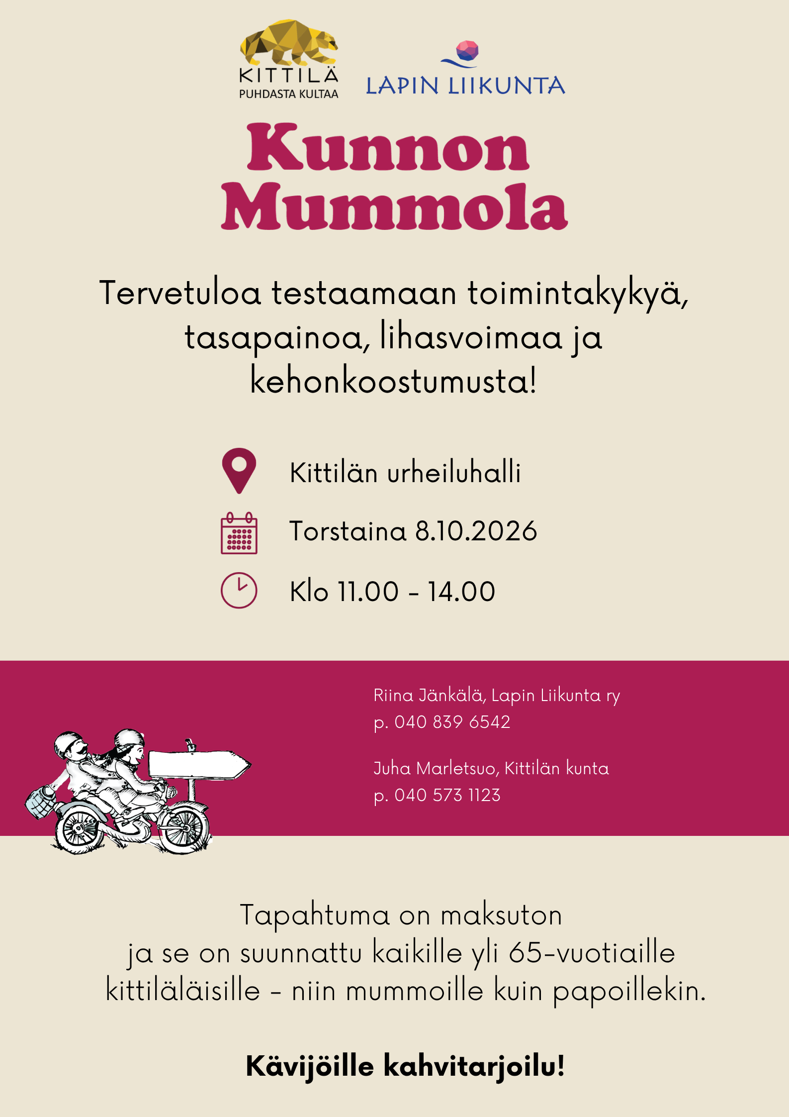 Tapahtuma ja -koulutuskalenteri Kunnon Mummola -tapahtuma Kittilässä